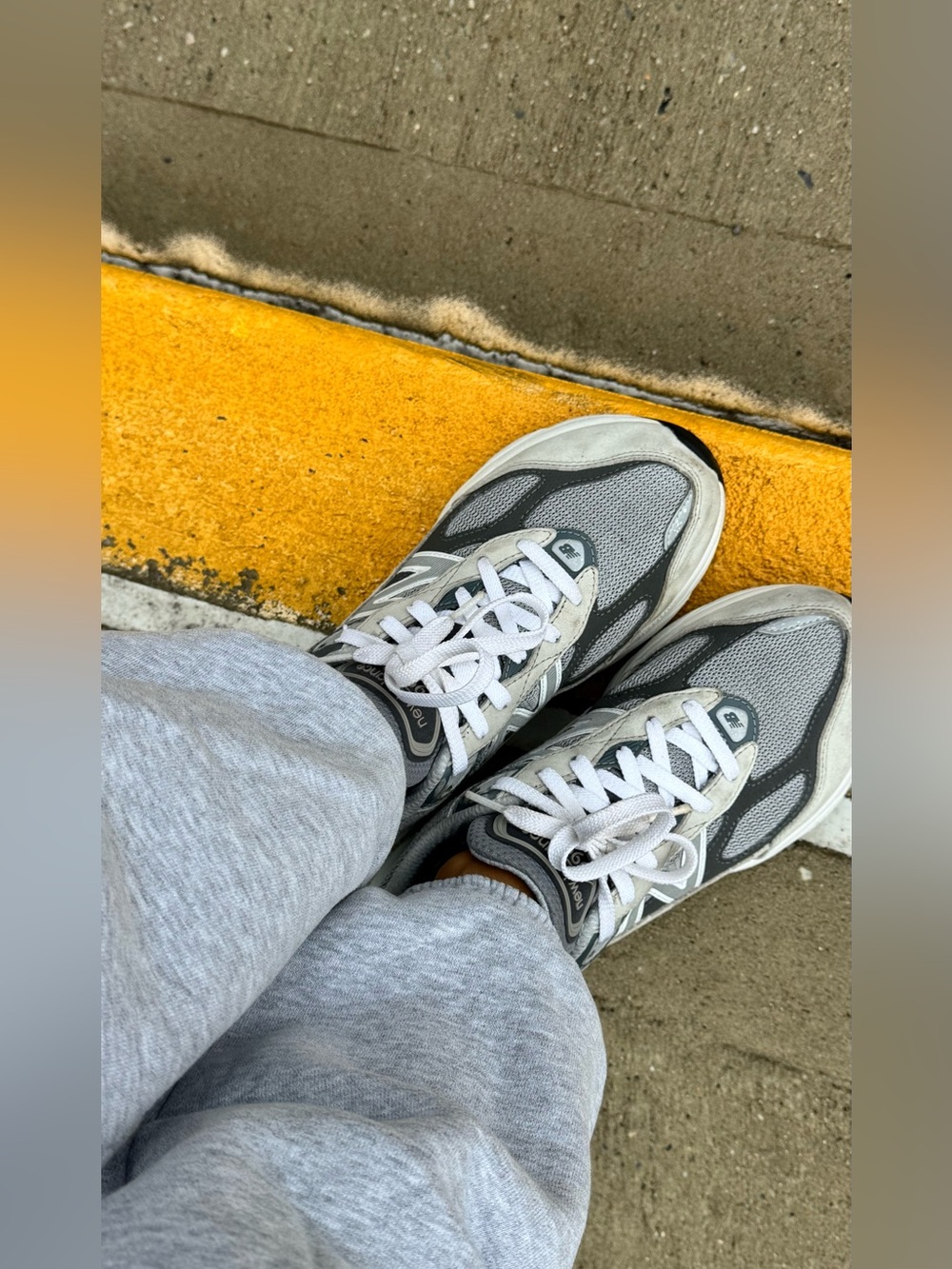 New Balance Kids Gray and White Sneakers 6 youth or 7.5 women’s